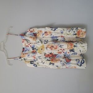 Express Dress Womens XL Fit & Flare Milkmaid Tiered Empire Waist Floral Garden